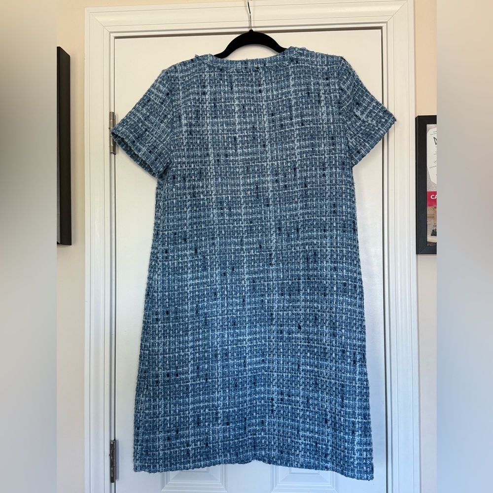 NWOT LOFT Blue Tweed Dress - Picture 7 of 7